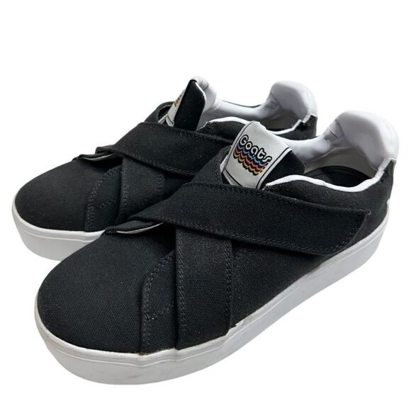 Goats Sneakers Womens Size 8 Black Canvas Crisscross Platform Shoes - Picture 1 of 11